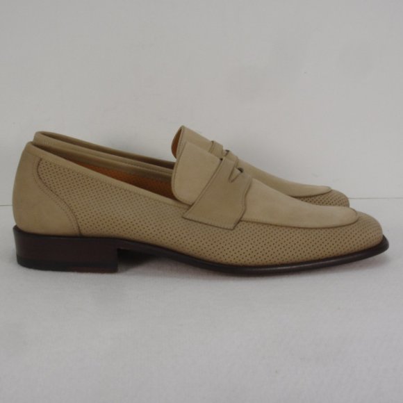 NEW E.T. WRIGHT BEIGE NUBUCK LEATHER LOAFERS 9.5 B main image 10